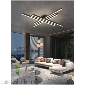 Lustra LED dimabila cu telecomanda MIKADO 2 negru 55W