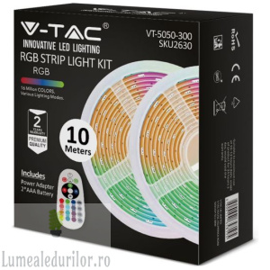 Set Bandă LED RGB SMD5050 300LED 2 x 5m. Telecomanda si Adaptor