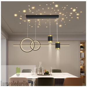 Lustra LED cu Telecomanda Proiector Starry Night wifi 2.4G lumina/rece/calda/neutra intensitate reglabila