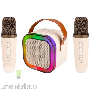 Boxa portabila Karaoke pentru copii, 2 Microfoane Wireless