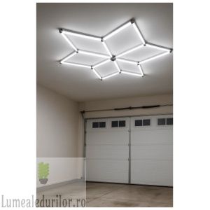 Tavan LED hexagram set 6 poligoane, 126W, cu accesorii