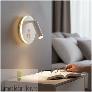 Alica LED Alba cu spot 10W 430LM 3000K-4000K-6500K 140MM*140MM*68MM