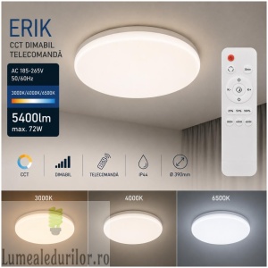 Aplica LED CCT 72W dimabila cu telecomanda IP44 40cm